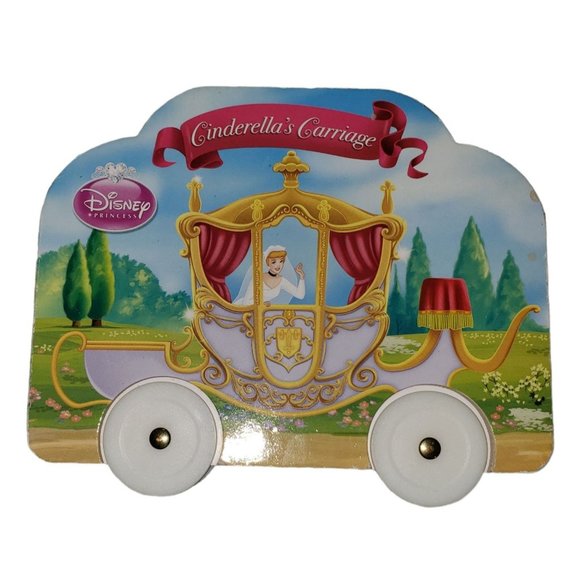 Disney Princess Cinderella's Carriage Board Book With Rolling Wheels Preschool - Picture 4 of 4